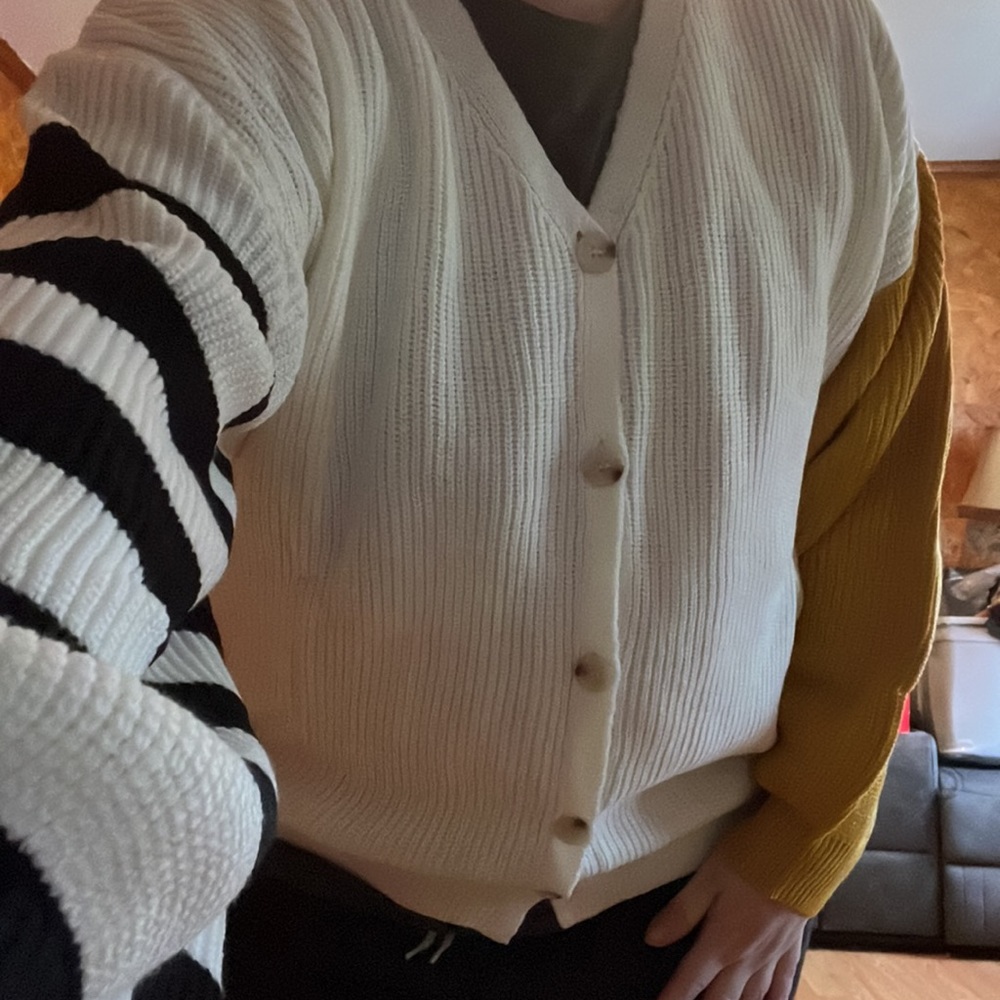 GeeGee stripe solid button down cardigan